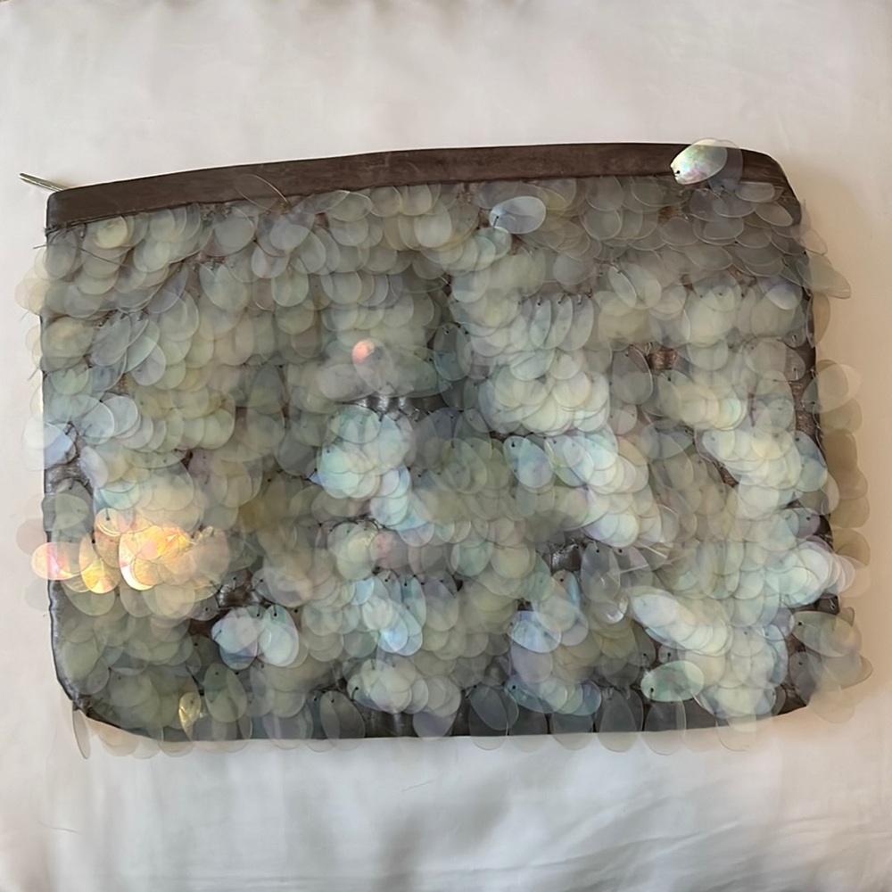 Rainbow/fluorescent Sequins Clutch from Zara